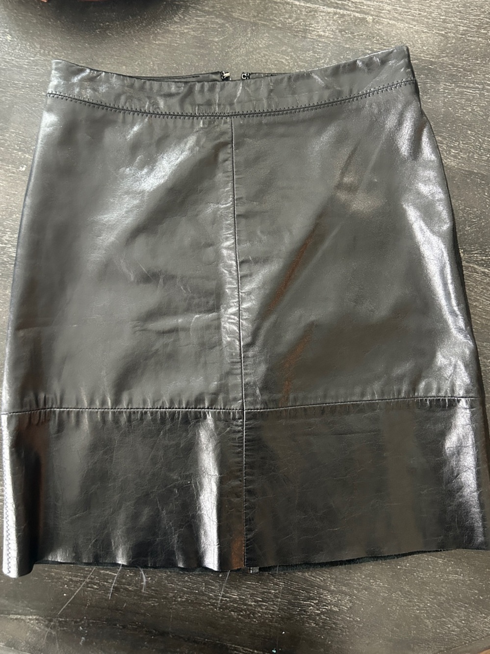 GAP Black 100% Leather Mini Skirt